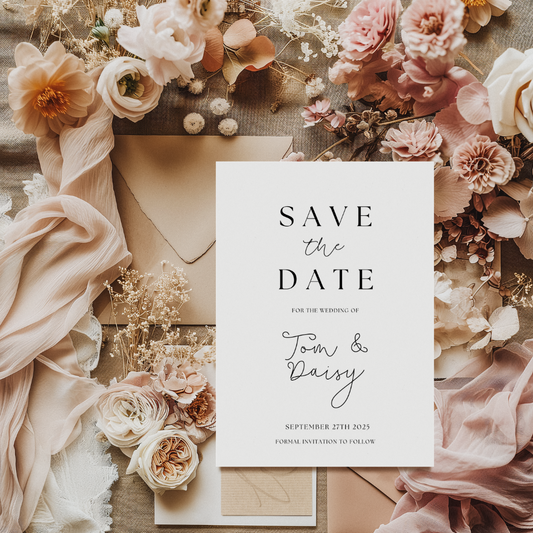 Minimalist Save The Date - Rosa