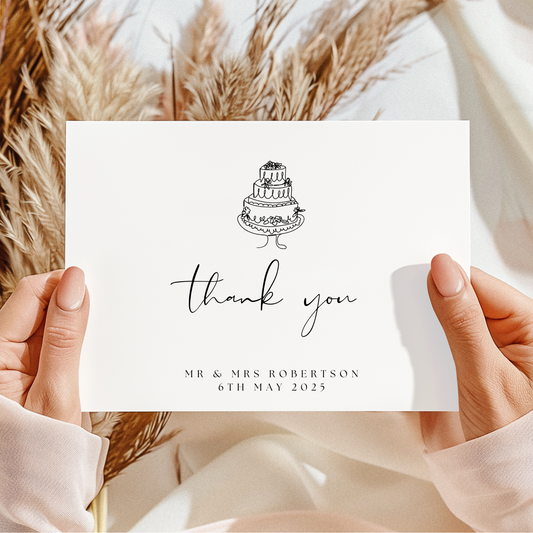 Personalised Wedding Cake Thank You Card