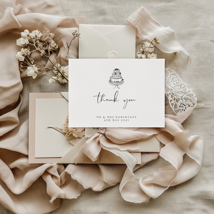 Personalised Wedding Cake Thank You Card