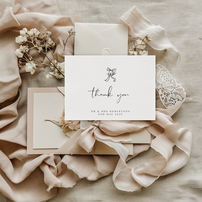 Personalised Wedding Bells Thank You Card