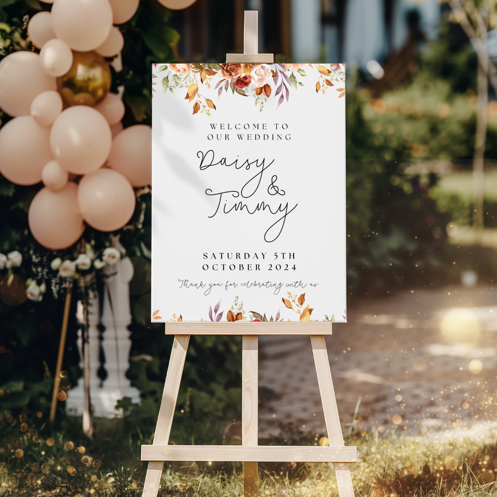 Floral Welcome Sign - Sylvie