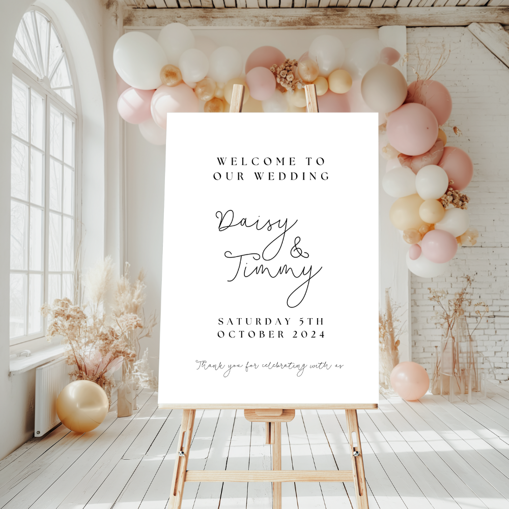 Minimalist Welcome Sign - Rosa