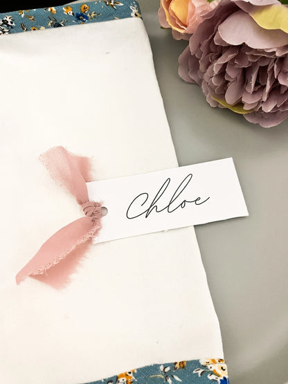 Simple Chiffon Name Place Cards - BD Script