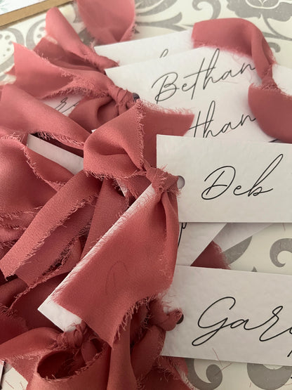 Simple Chiffon Name Place Cards - BD Script