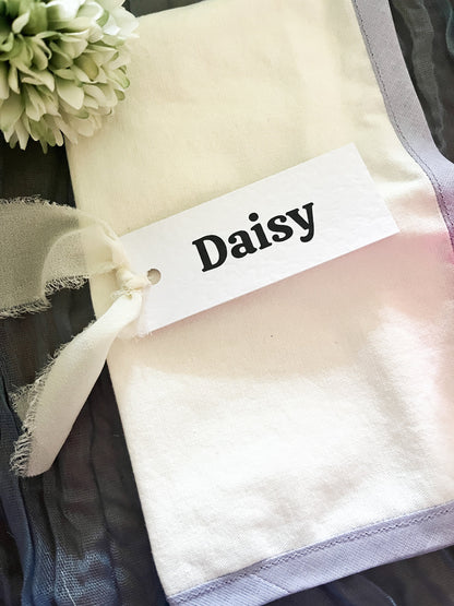 Simple Chiffon Name Place Cards - Calistoga